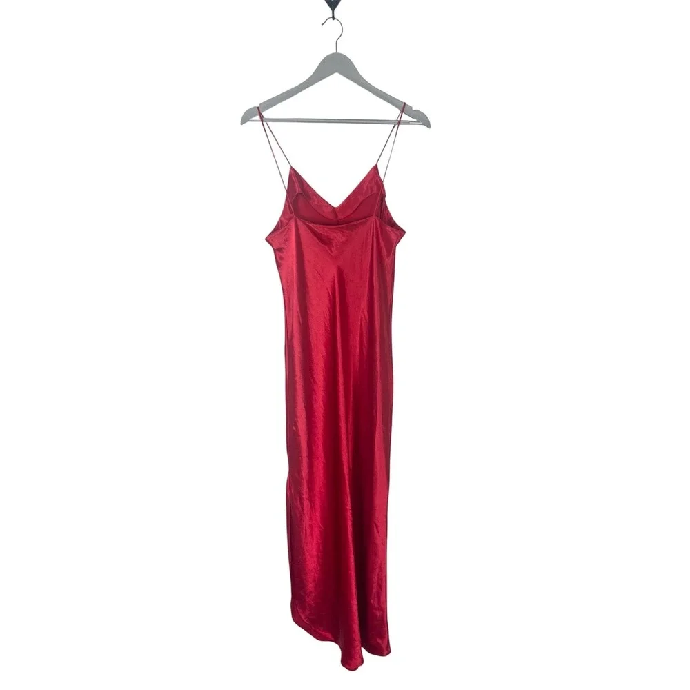 Vintage maxi length lingerie slip dress nightgown Red large slinky silky sexy - Picture 2 of 7
